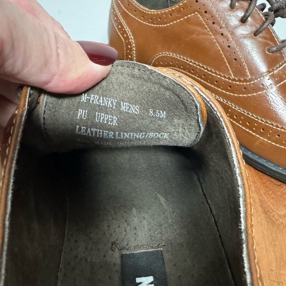 Madden Franky Brown Faux Leather Wingtip Dress Shoes Mens 8.5M main image 4
